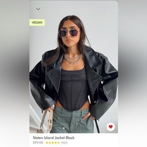 Princess Polly Lioness Staten Island Jacket Black